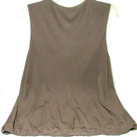 Magaschoni Collection Blouse Top L Taupe Blouson - Picture 3 of 4